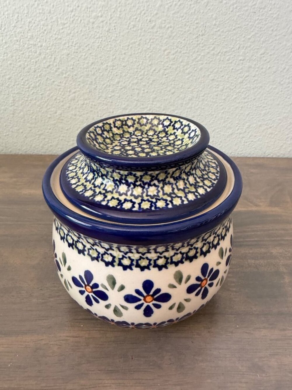 Polish Pottery French Butter Dish Boleslawiec Poland Butter Crock